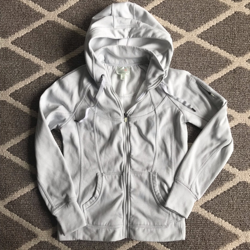 Tangerine Icy Gray Zip Up Yoga Hoodie